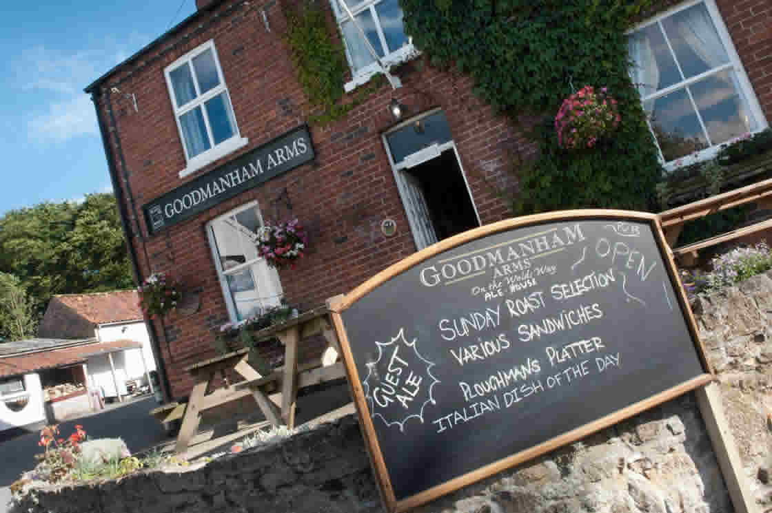 The front exterior of the Goodmanham Arms pub